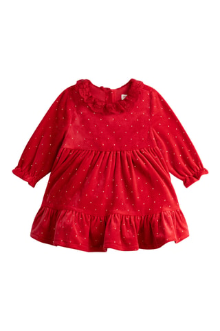 Velours Jurk - Rood