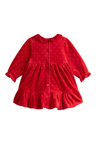 Velours Jurk - Rood