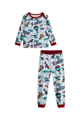 Pyjama - Hemelsblauw en Bordeauxrood