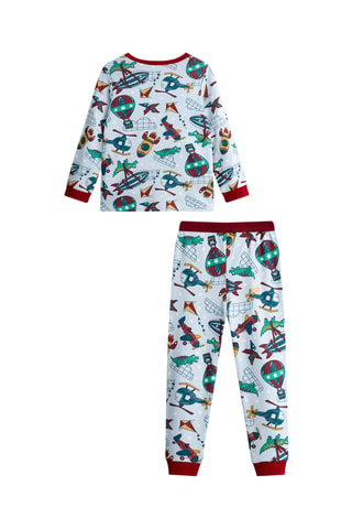 Pyjama - Hemelsblauw en Bordeauxrood
