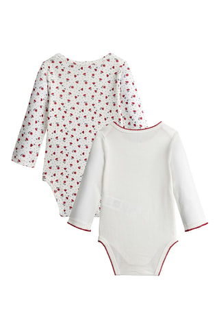 2 Rompertjes - Ecru en Rood