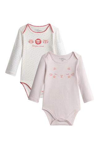 2 Rompertjes - Ecru en Rood
