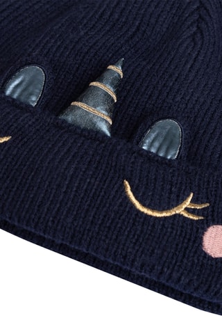 Muts met Pompons - Marineblauw