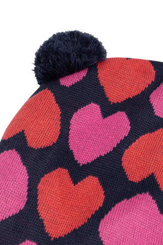 Muts met Pompon - Marineblauw