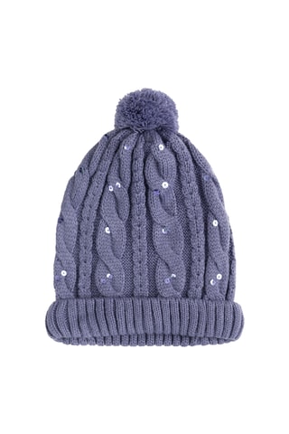Muts met Pompon - Paars