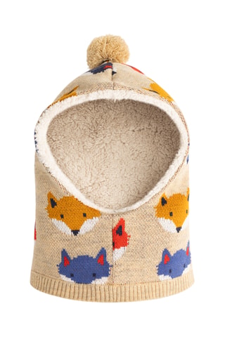 Muts met Pompon - Gemêleerd Beige