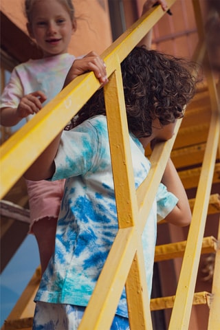 T-shirt Tie and Dye - Ivoorkleurig