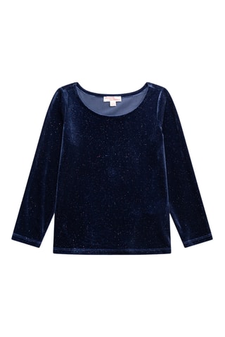 Velours T-shirt - Marineblauw