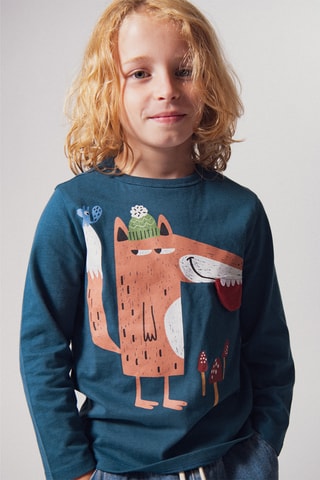 T-shirt - Petrolblauw