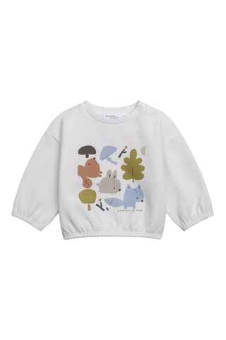 Velours Sweater en Legging - Wit en Lichtblauw