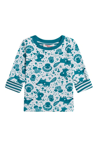 T-shirt - Ecru en Blauw