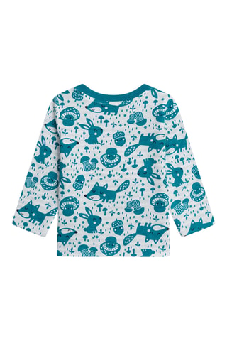 T-shirt - Ecru en Blauw