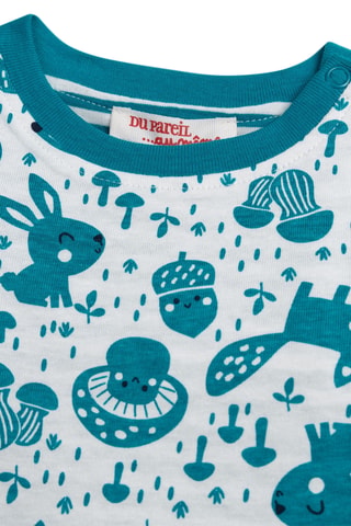 T-shirt - Ecru en Blauw