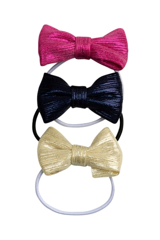 3 Scrunchies - Goudkleurig en Marineblauw