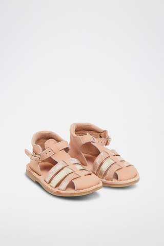 Leren Sandalen  Koraalrood