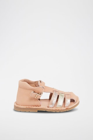 Leren Sandalen  Koraalrood