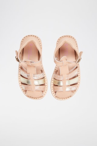 Leren Sandalen  Koraalrood