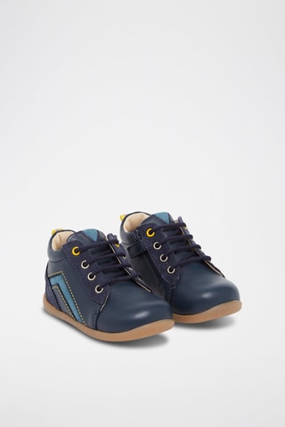 Leren Enkellaarzen Marineblauw