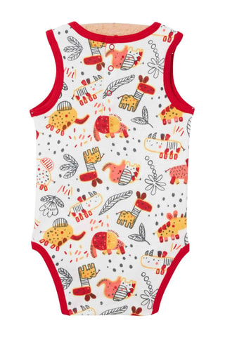 Rompertje met decoratieve print.  Ecru