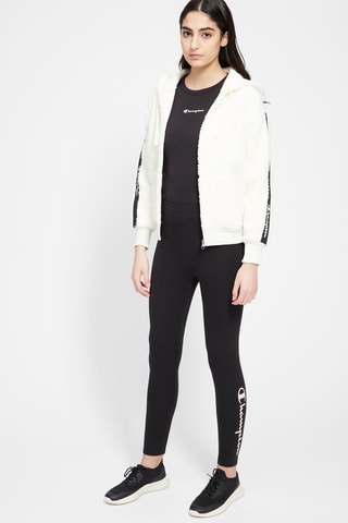 Fleece Sweater met Capuchon - Wit en zwart