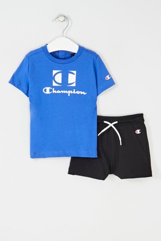 T-shirt en Short - Wit, zwart, rood en blauw