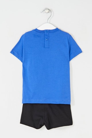 T-shirt en Short - Wit, zwart, rood en blauw