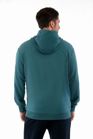 Sweater met Capuchon Patch - Pauwblauw