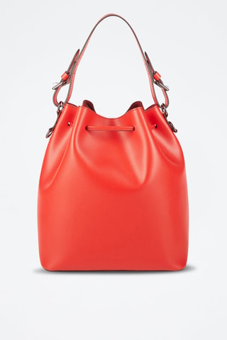Mala bucket de couro Jila - Vermelho
