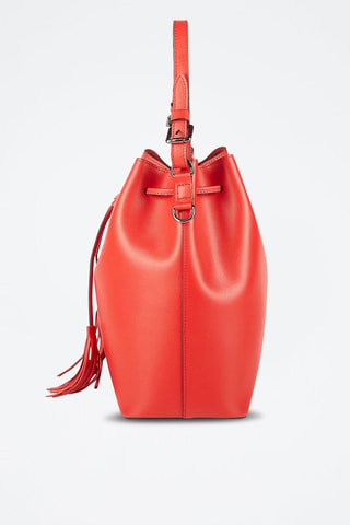 Mala bucket de couro Jila - Vermelho
