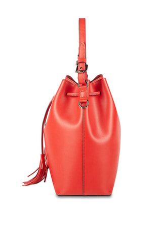 Mala bucket de couro Jila - Vermelho