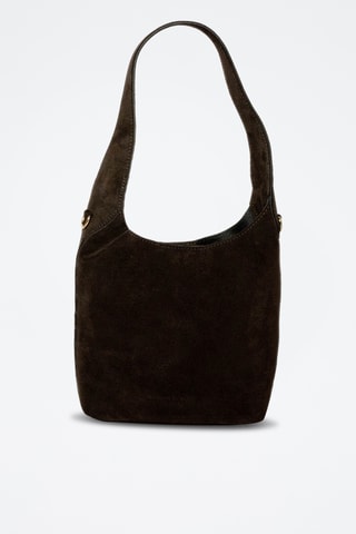 Sac porté épaule en nubuck Clison - Marron foncé