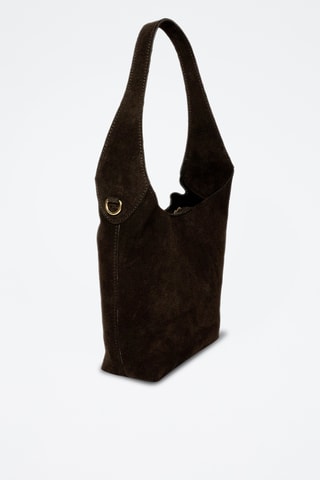 Sac porté épaule en nubuck Clison - Marron foncé