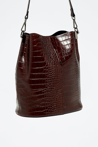 Sac seau en cuir Bruna - Marron
