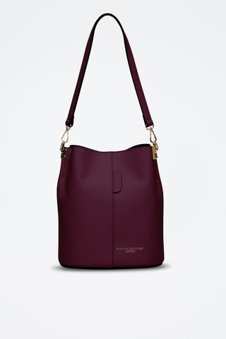 Sac porté épaule en cuir Bruna Graine - Bordeaux