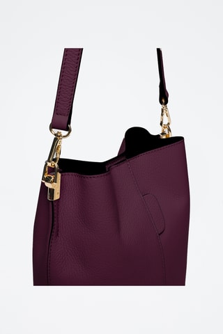 Sac porté épaule en cuir Bruna Graine - Bordeaux