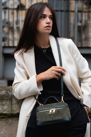 Mala a tiracolo de nobuck Simos Suede - Verde