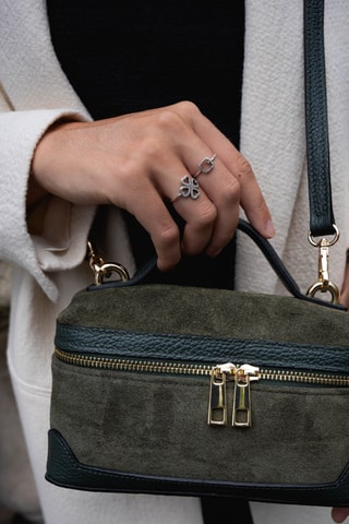 Mala a tiracolo de nobuck Simos Suede - Verde