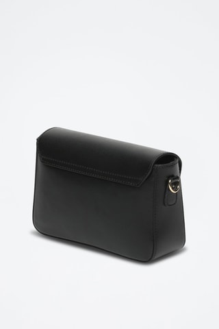 Mala a tiracolo de couro Aela Box - Preto