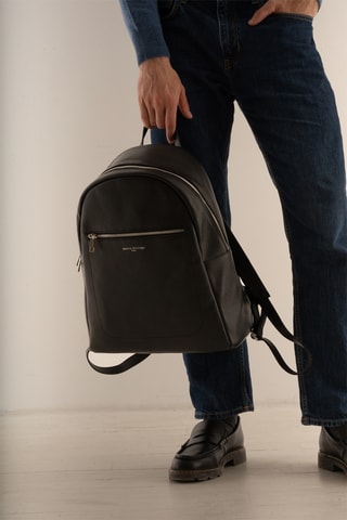 Mochila de couro Jonas - Preto