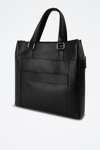 Tote bag de couro Ethan - Preto