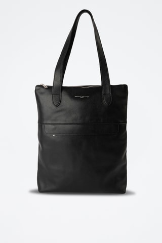 Tote bag de couro Enzo - Preto