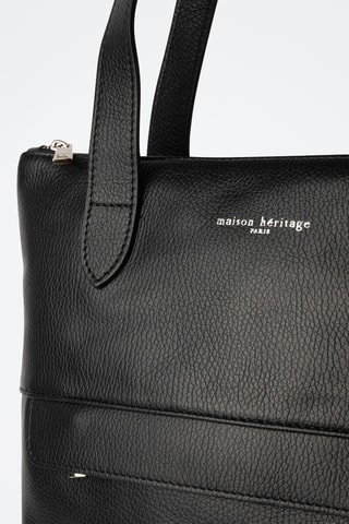 Tote bag de couro Enzo - Preto