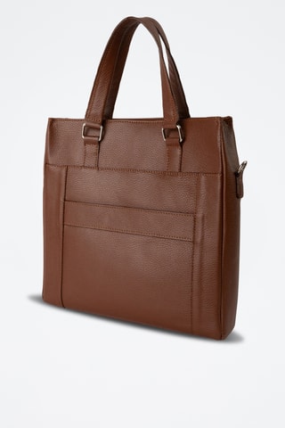 Tote bag de couro Ethan - Castanho