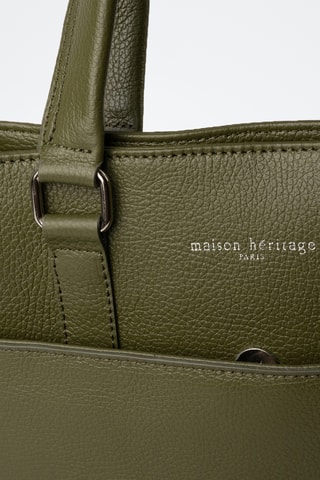 Tote bag de couro Ethan - Verde