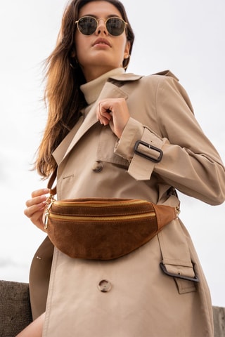 Bolsa de cintura de couro Mouki - Camel