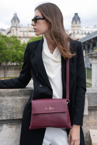Borsa a tracolla in pelle Vaya - Bordeaux