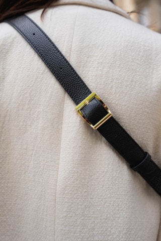 Bolsa de cintura de couro Rachel - Preto