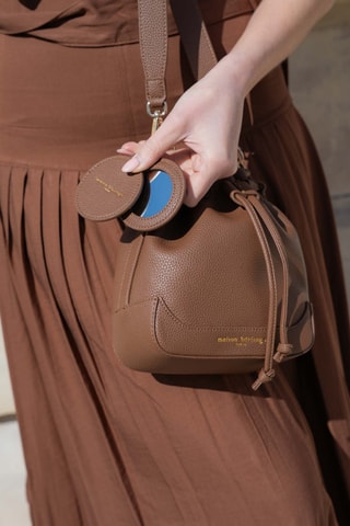 Sac seau en cuir Punchy - Camel