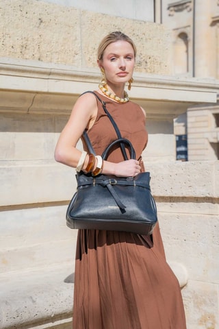 Sac à main en cuir Nara - Noir