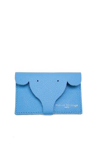 Porta-cartões de couro Adela - Azul